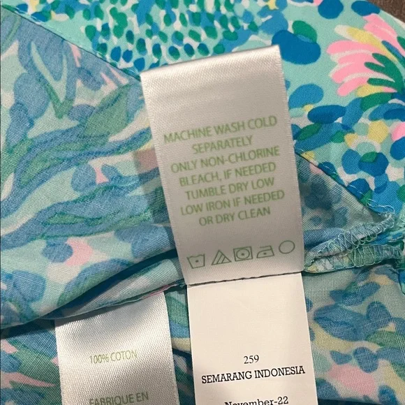 Lilly Pulitzer Blue, Green and Pink Floral Blouse - Picture 9 of 10